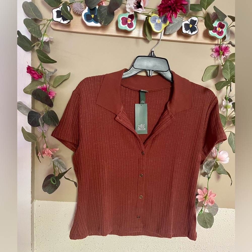 Ribbed Polo Sweater